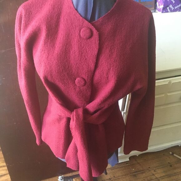 Orvis Felted wool, belted sweater jacket - Picture 1 of 4